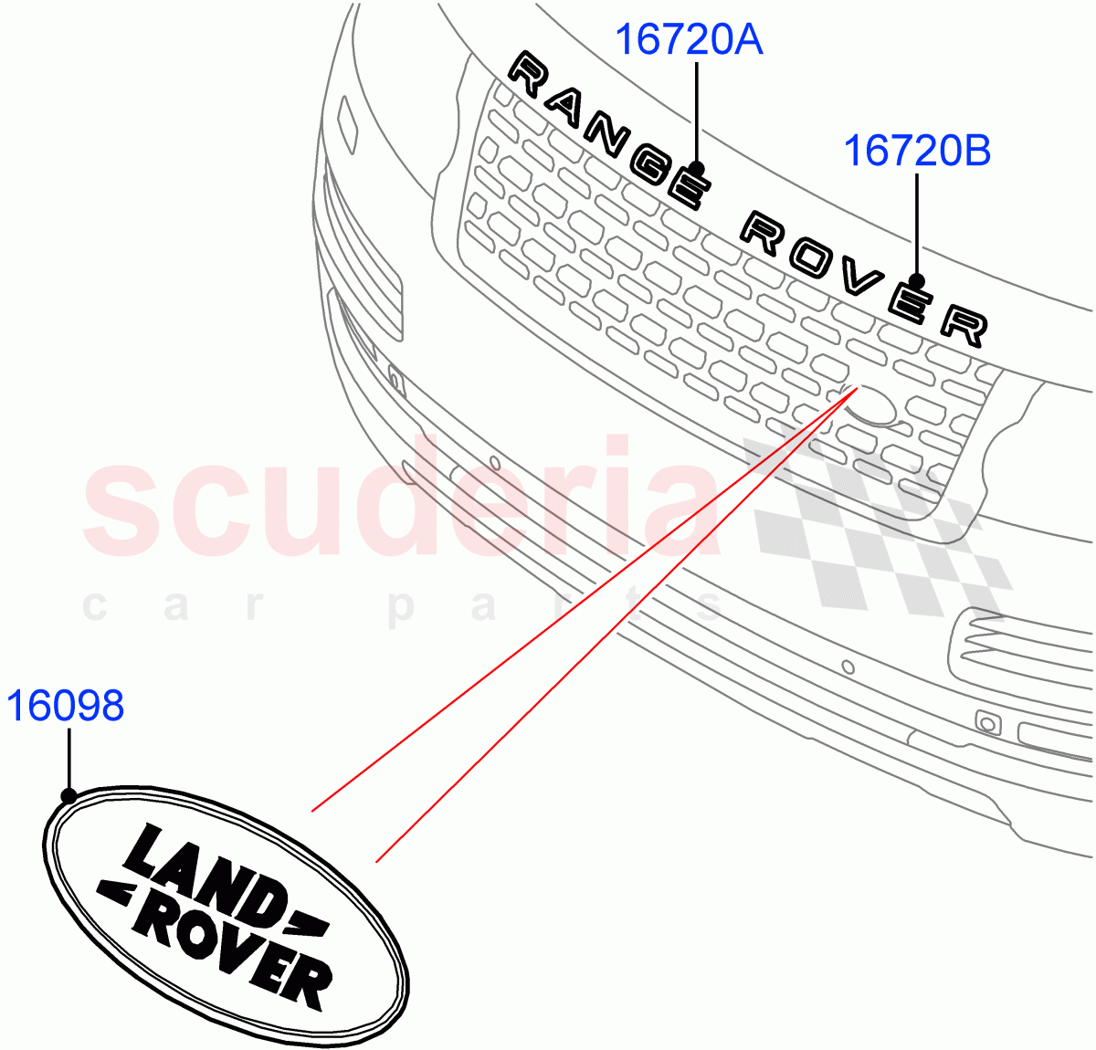 Name Plates(Front Section) of Land Rover Land Rover Range Rover (2012-2021) [4.4 DOHC Diesel V8 DITC]