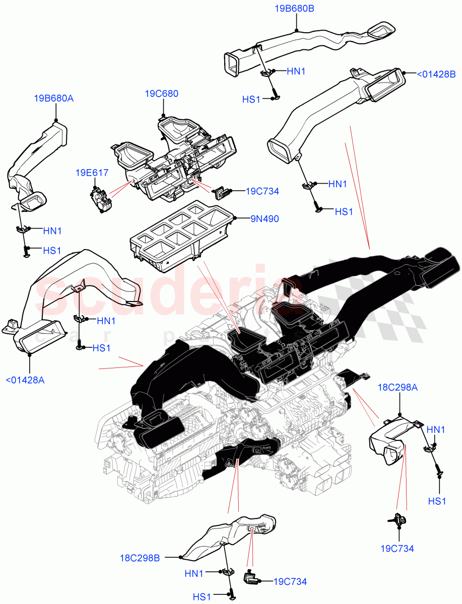 Air Vents, Louvres And Ducts(Facia) of Land Rover Land Rover Range Rover (2022+) [3.0 I6 Turbo Diesel AJ20D6]