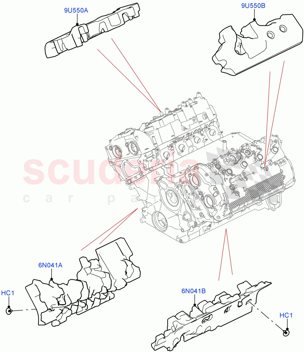 Engine Insulators (4.4 V8 Turbo Petrol (NC10)) of Land Rover Land Rover Range Rover (2022+) [4.4 V8 Turbo Petrol NC10]