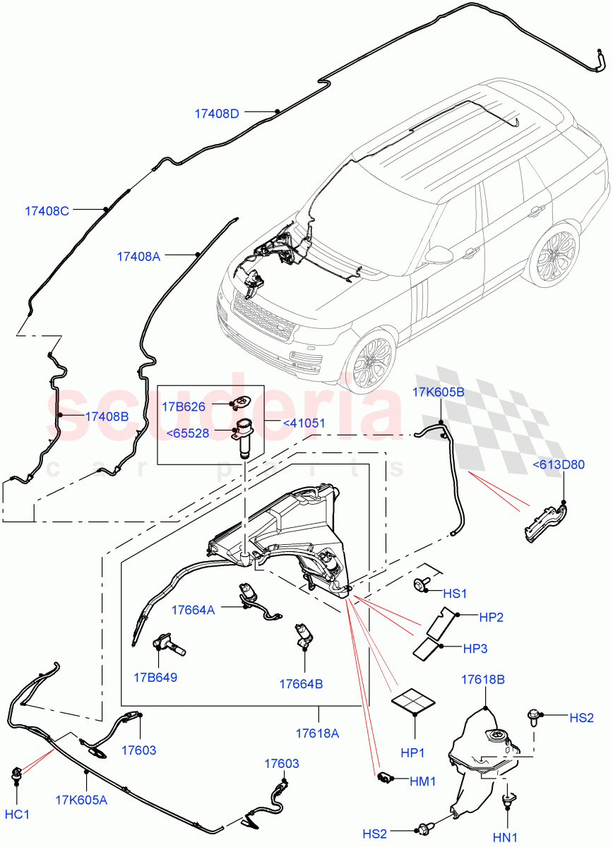 Windscreen Washer of Land Rover Land Rover Range Rover (2012-2021) [3.0 I6 Turbo Petrol AJ20P6]