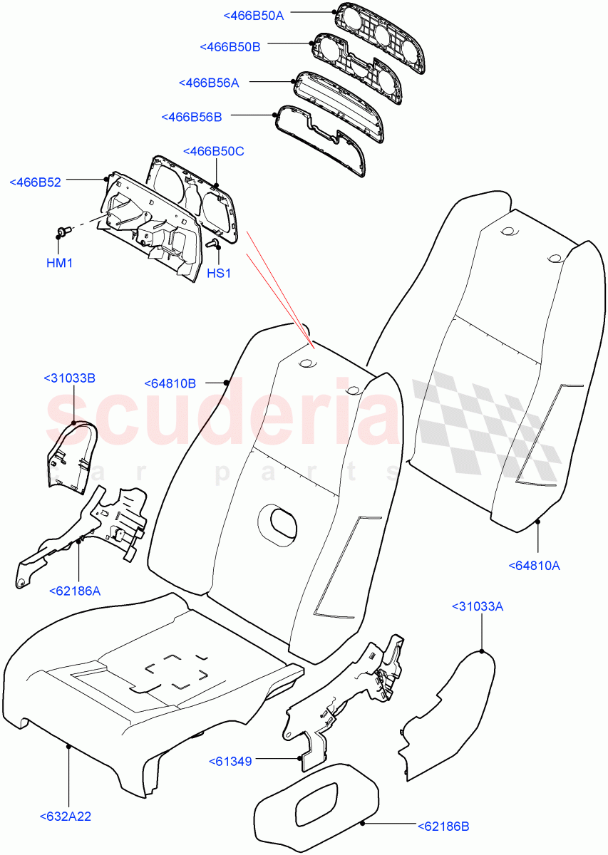 Front Seat Pads/Valances & Heating(Pads/Valances, Seat Back)((V)TOHA999999) of Land Rover Land Rover Range Rover (2012-2021) [3.0 I6 Turbo Diesel AJ20D6]