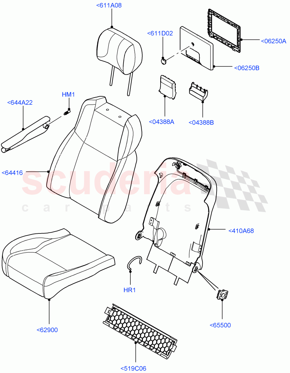 Front Seat Covers(Long Wheelbase,Semi Aniline Leather Perf)((V)TOHA999999) of Land Rover Land Rover Range Rover (2012-2021) [4.4 DOHC Diesel V8 DITC]