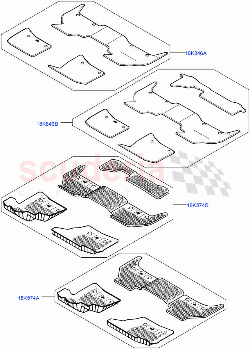 Floor Mats of Land Rover Land Rover Defender (2020+) [3.0 I6 Turbo Petrol AJ20P6]