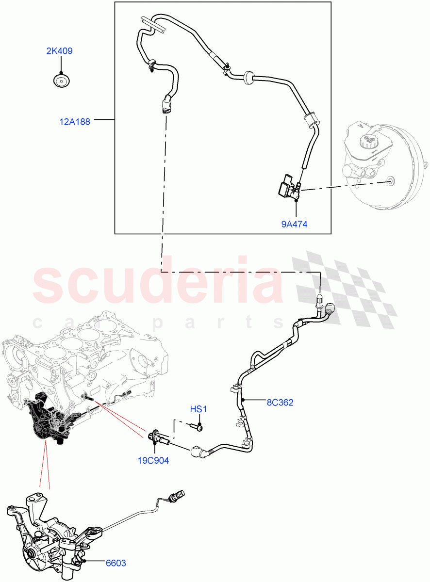 Vacuum Control And Air Injection (2.0L I4 DSL MID DOHC AJ200, LHD) of Land Rover Land Rover Range Rover Velar (2017+) [2.0 Turbo Diesel]