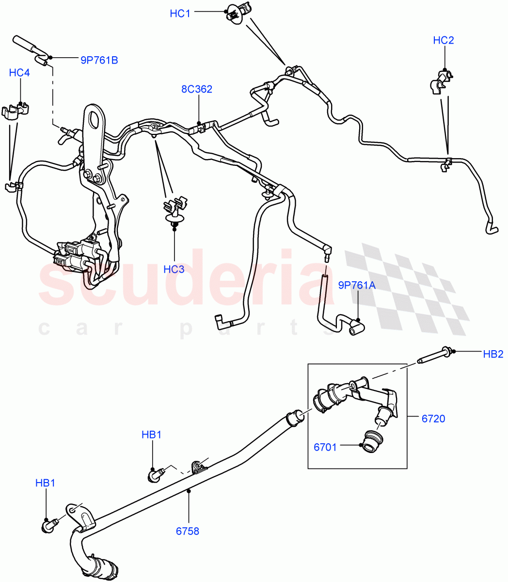 Emission Control - Crankcase (3.6L V8 32V DOHC EFi Diesel Lion) ((V) FROMAA000001) of Land Rover Land Rover Range Rover (2010-2012) [3.6 V8 32V DOHC EFI Diesel]