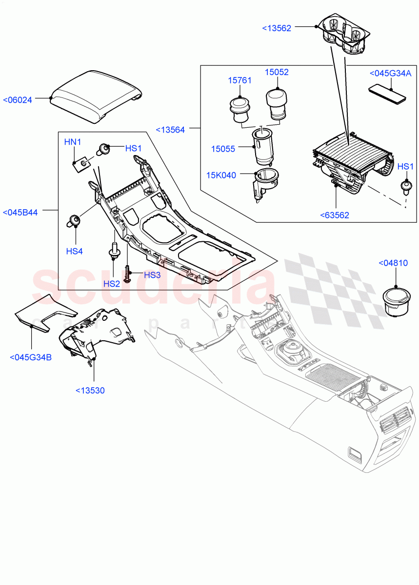 Console - Floor(External Components)(Changsu (China))((V)FROMEG000001) of Land Rover Land Rover Range Rover Evoque (2012-2018) [2.0 Turbo Diesel]