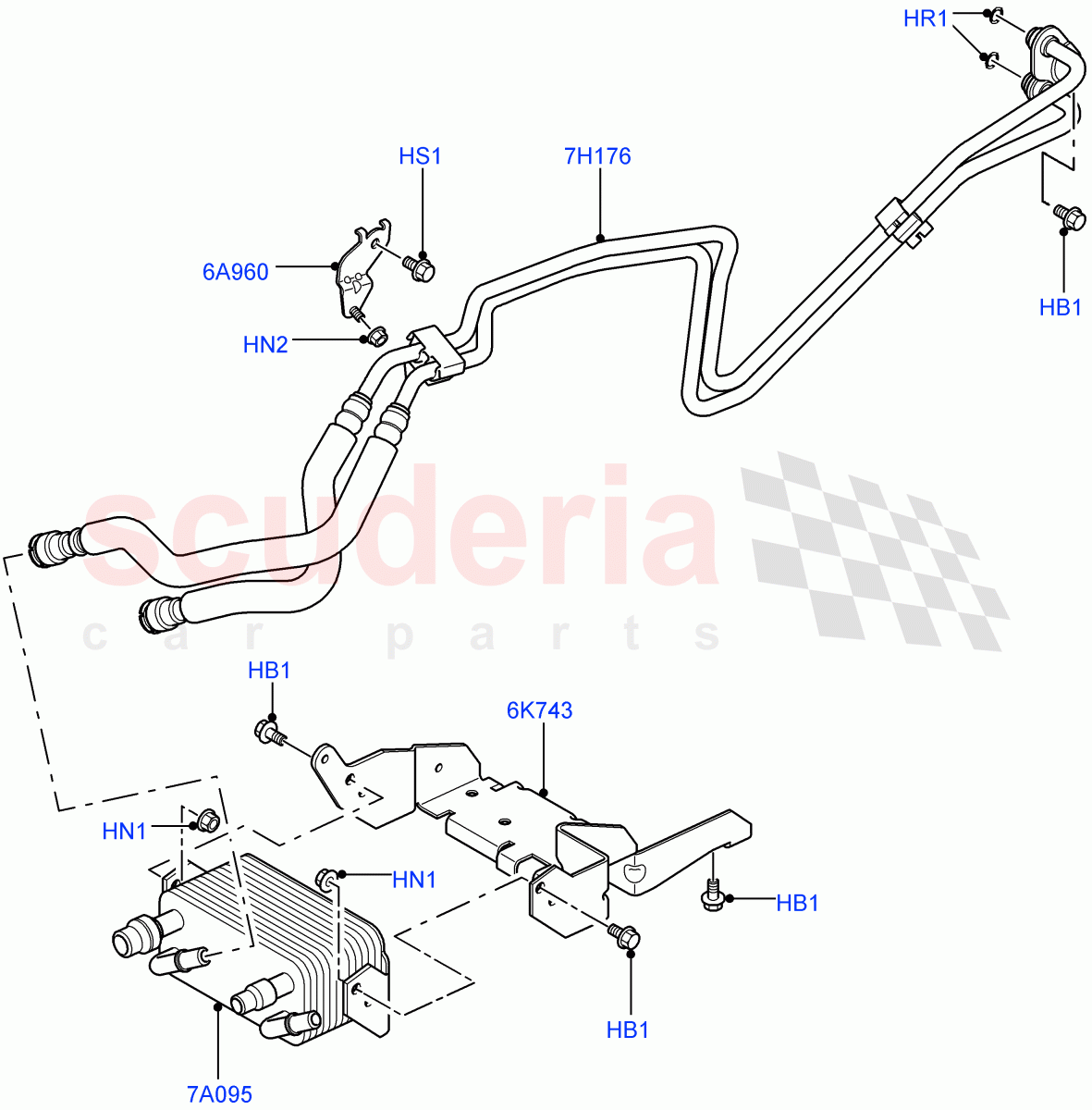 Transmission Cooling Systems(6 Speed Auto ZF 6HP26 Steptronic)((V)FROM7A000001,(V)TO9A999999) of Land Rover Land Rover Range Rover Sport (2005-2009) [4.4 AJ Petrol V8]