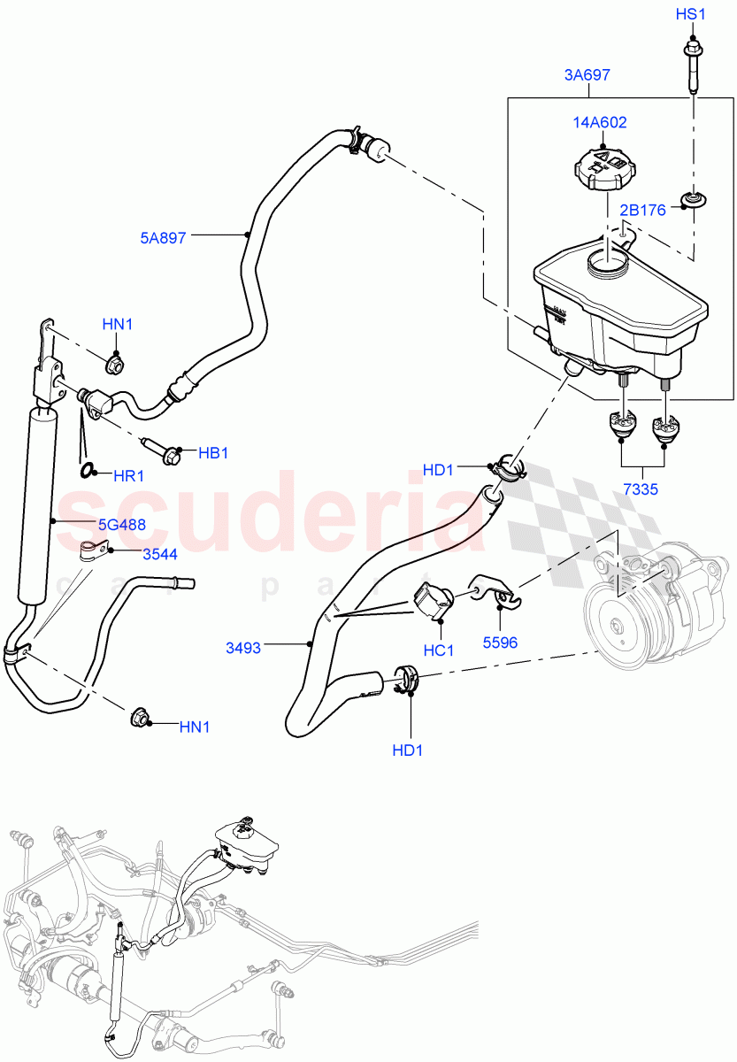 Active Anti-Roll Bar System(Cooler, Reservoir)(4.4L DOHC DITC V8 Diesel) of Land Rover Land Rover Range Rover (2012-2021) [3.0 DOHC GDI SC V6 Petrol]