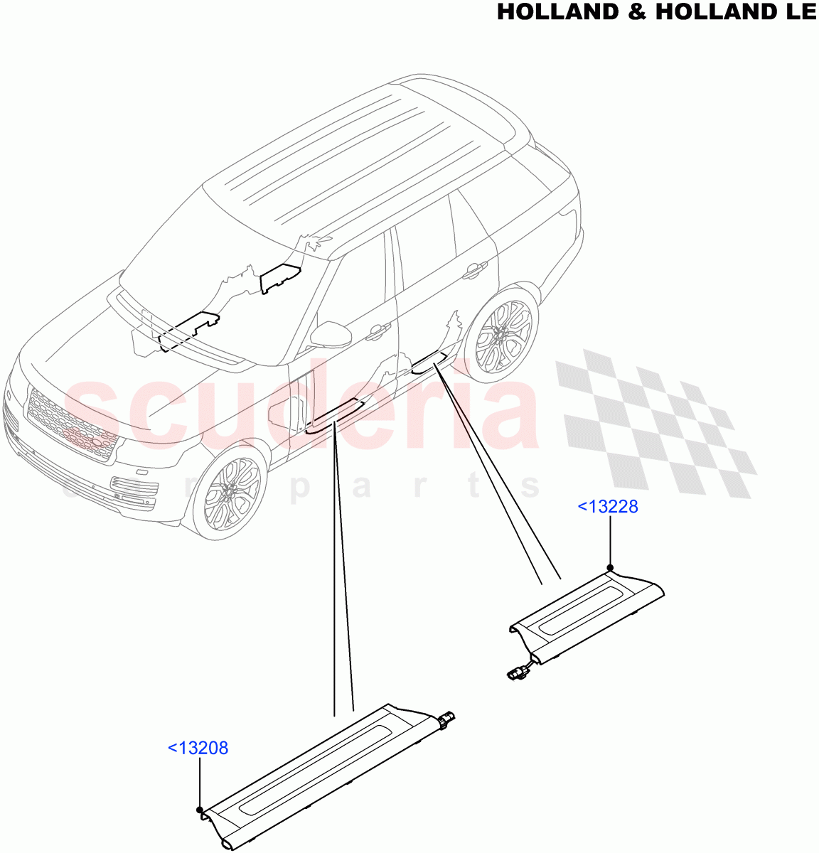 Side Trim(Holland & Holland LE, Sill)(Console Deployable Tables)((V)FROMFA000001) of Land Rover Land Rover Range Rover (2012-2021) [2.0 Turbo Petrol GTDI]