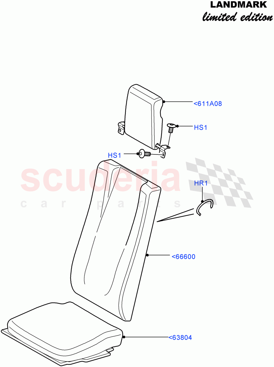 Rear Seat Covers(Row 3)(Landmark Limited Edition,With 7 Seat Configuration)((V)FROMBA000001) of Land Rover Land Rover Discovery 4 (2010-2016) [2.7 Diesel V6]