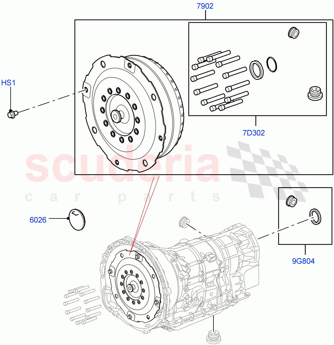 Converter(3.0 V6 Diesel,8 Speed Auto Trans ZF 8HP70 4WD,4.4L DOHC DITC V8 Diesel,3.0 V6 D Gen2 Twin Turbo)((V)FROMBA000001) of Land Rover Land Rover Range Rover Sport (2010-2013) [5.0 OHC SGDI SC V8 Petrol]