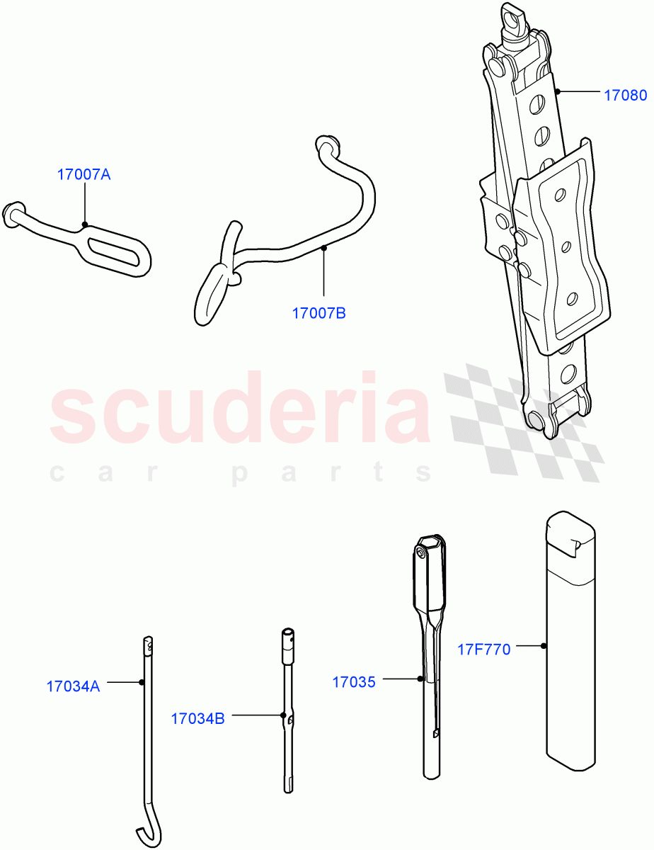 Tools(Nitra Plant Build)(19" Full Size Spare Wheel,21" Full Size Spare Wheel,With Mini Alloy Spare Wheel,20" Full Size Spare Wheel,22" Full Size Spare Wheel)((V)FROMK2000001,(V)TOL2421192) of Land Rover Land Rover Discovery 5 (2017+) [2.0 Turbo Petrol AJ200P]