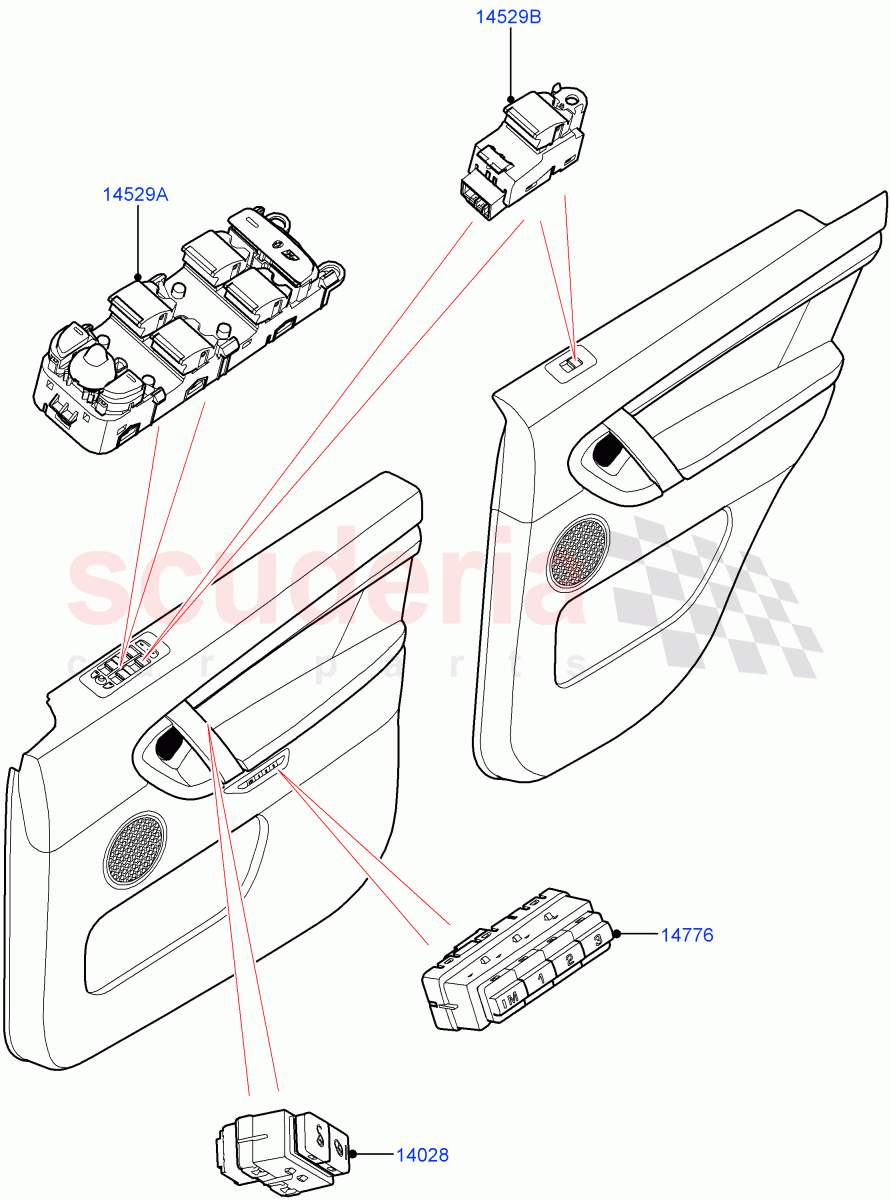Switches (Door) (Halewood (UK)) ((V) FROMLH000001) of Land Rover Land Rover Discovery Sport (2015+) [1.5 I3 Turbo Petrol AJ20P3]