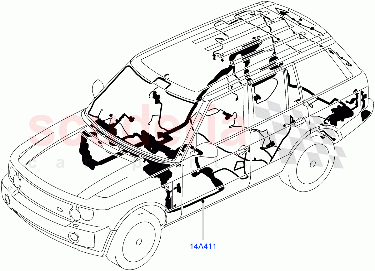 Electrical Wiring - Body And Rear((V)FROMBA334633) of Land Rover Land Rover Range Rover (2010-2012) [5.0 OHC SGDI SC V8 Petrol]