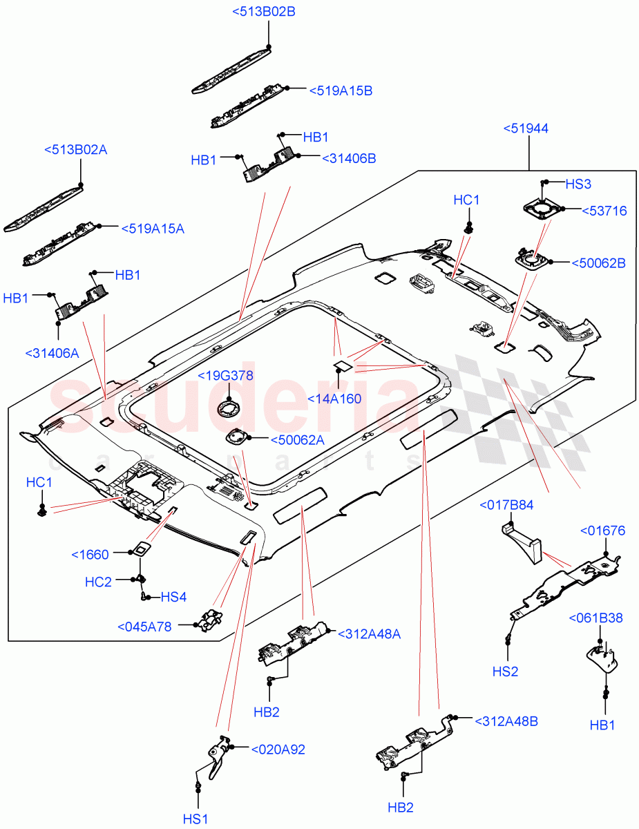 Headlining And Sun Visors (Standard Wheelbase) of Land Rover Land Rover Range Rover (2022+) [4.4 V8 Turbo Petrol NC10]