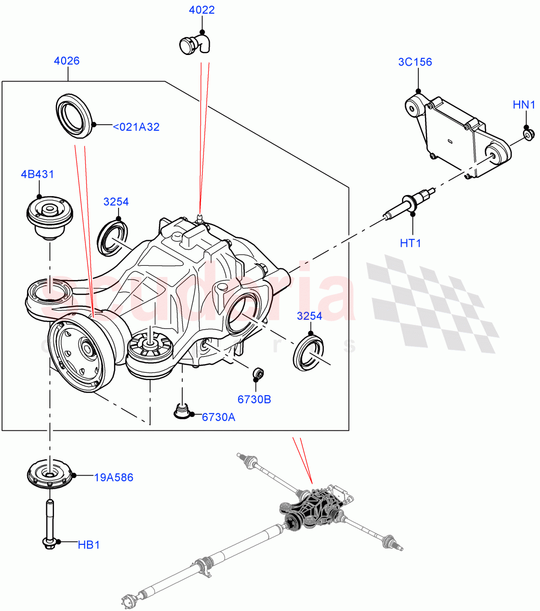 Rear Axle(2.0L I4 Mid DOHC AJ200 Petrol,2.0L AJ21D4 Diesel Mid)((V)FROMMA000001) of Land Rover Land Rover Range Rover Velar (2017+) [5.0 OHC SGDI SC V8 Petrol]