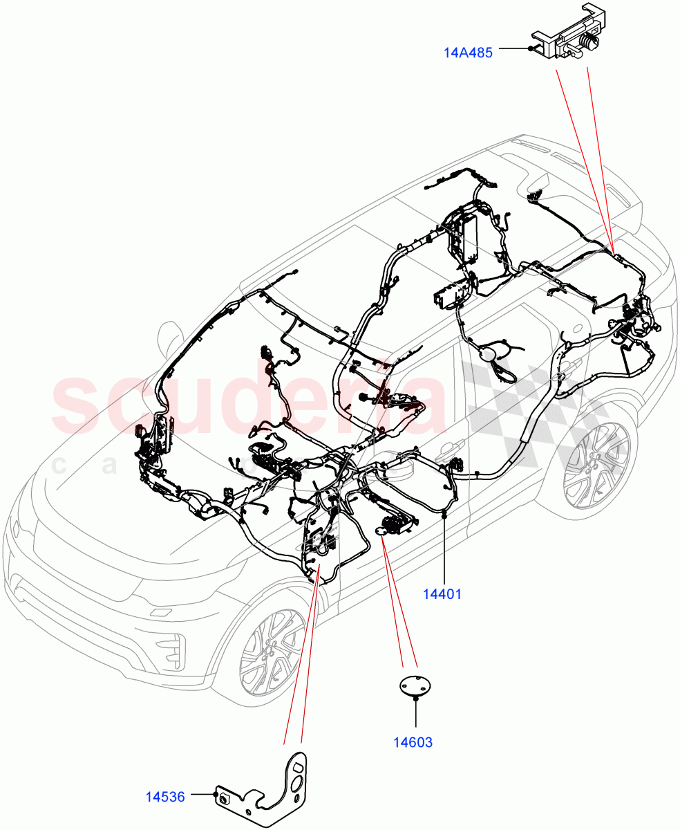 Main Harness(Nitra Plant Build)((V)FROMK2000001) of Land Rover Land Rover Discovery 5 (2017+) [3.0 DOHC GDI SC V6 Petrol]