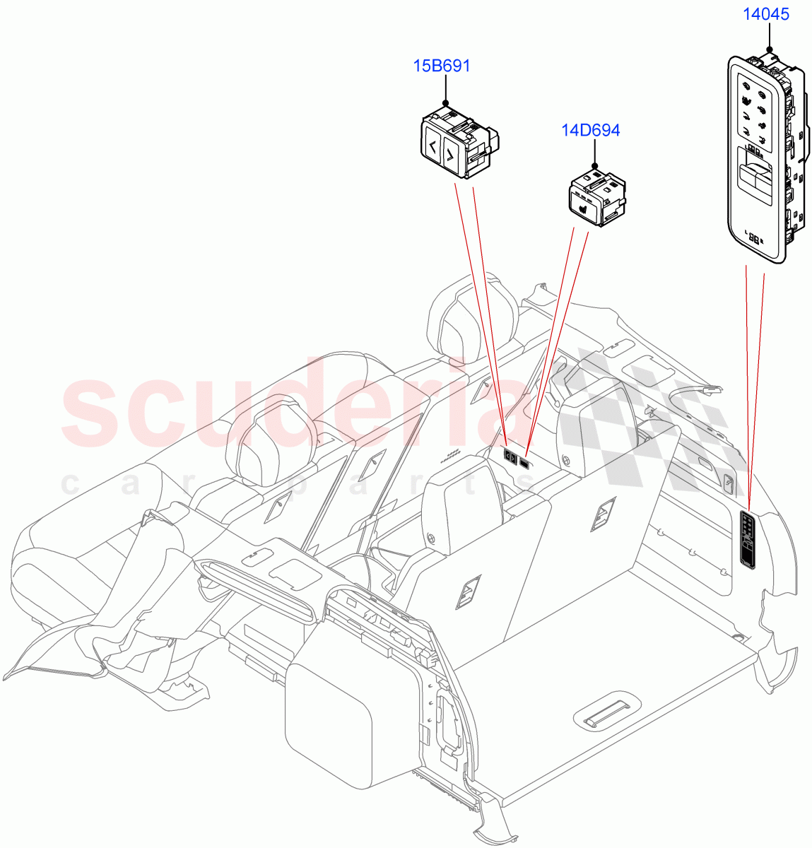 Switches(Luggage Compartment)(With Third Row Power Folding Seat) of Land Rover Land Rover Range Rover (2022+) [3.0 I6 Turbo Diesel AJ20D6]