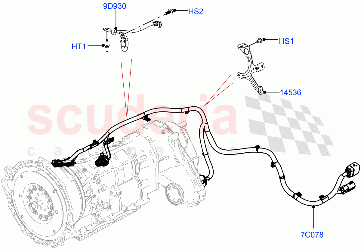 Transmission Harness (Nitra Plant Build) ((V) FROMM2000001) of Land Rover Land Rover Discovery 5 (2017+) [3.0 I6 Turbo Petrol AJ20P6]