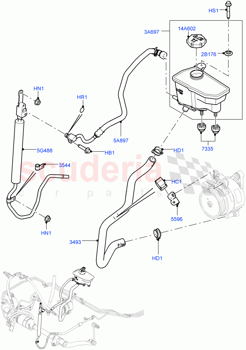 Active Anti-Roll Bar System(Reservoir, Cooler)(5.0L OHC SGDI SC V8 Petrol - AJ133,With ACE Suspension,5.0 Petrol AJ133 DOHC CDA,5.0L P AJ133 DOHC CDA S/C Enhanced)((V)TOJA999999) of Land Rover Land Rover Range Rover (2012-2021) [2.0 Turbo Petrol AJ200P]