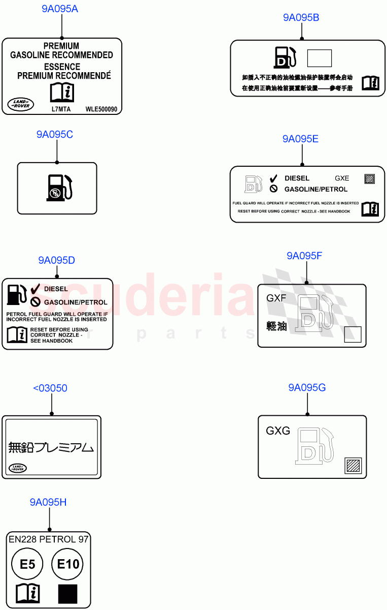 Labels (Fuel Information) of Land Rover Land Rover Range Rover Sport (2014+) [3.0 I6 Turbo Diesel AJ20D6]
