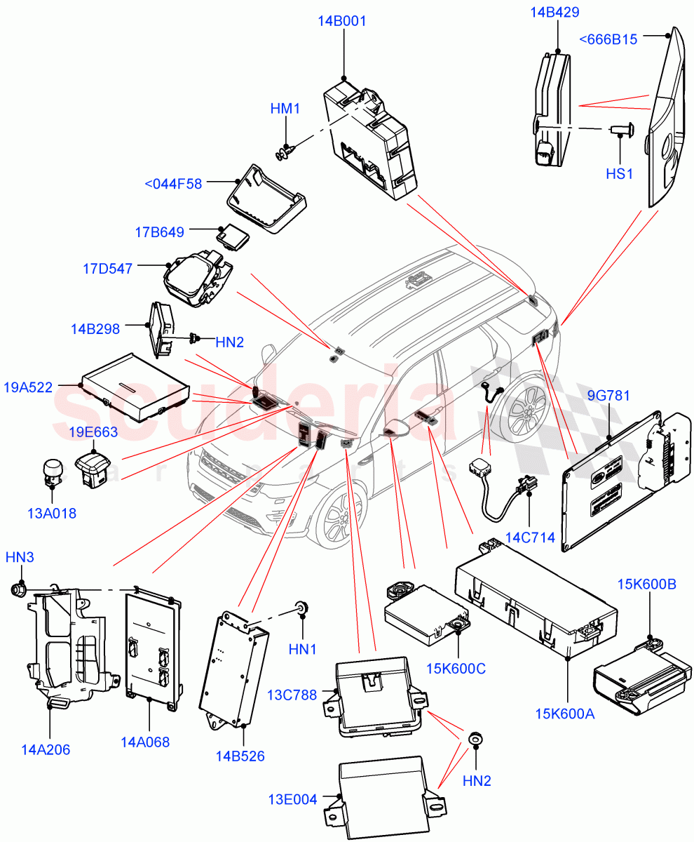 Vehicle Modules And Sensors (Halewood (UK)) of Land Rover Land Rover Discovery Sport (2015+) [2.2 Single Turbo Diesel]