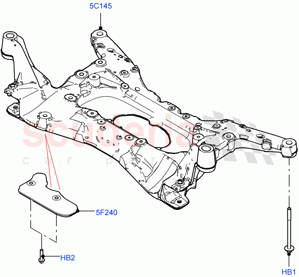 Front Cross Member & Stabilizer Bar (Crossmember) (Itatiaia (Brazil)) of Land Rover Land Rover Range Rover Evoque (2019+) [2.0 Turbo Diesel]