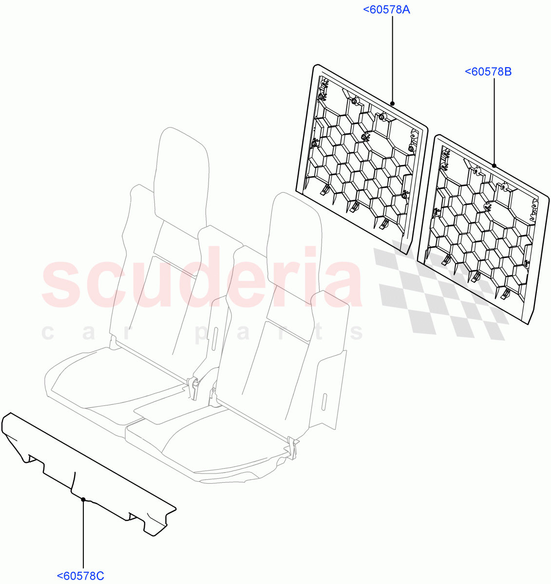 Rear Seat Back(Row 3)(With 7 Seat Configuration) of Land Rover Land Rover Range Rover Sport (2014+) [5.0 OHC SGDI SC V8 Petrol]