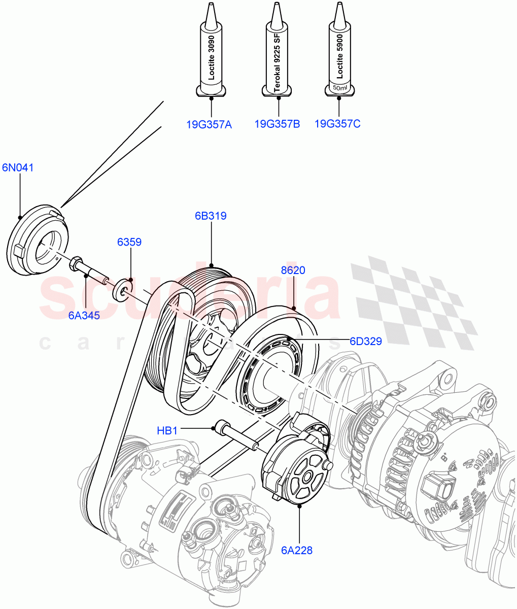 Pulleys And Drive Belts(2.2L CR DI 16V Diesel) of Land Rover Land Rover Discovery Sport (2015+) [2.2 Single Turbo Diesel]