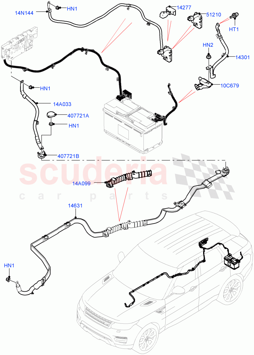 Battery Cables And Horn(Battery Cables)((V)FROMJA000001) of Land Rover Land Rover Range Rover Sport (2014+) [2.0 Turbo Petrol GTDI]