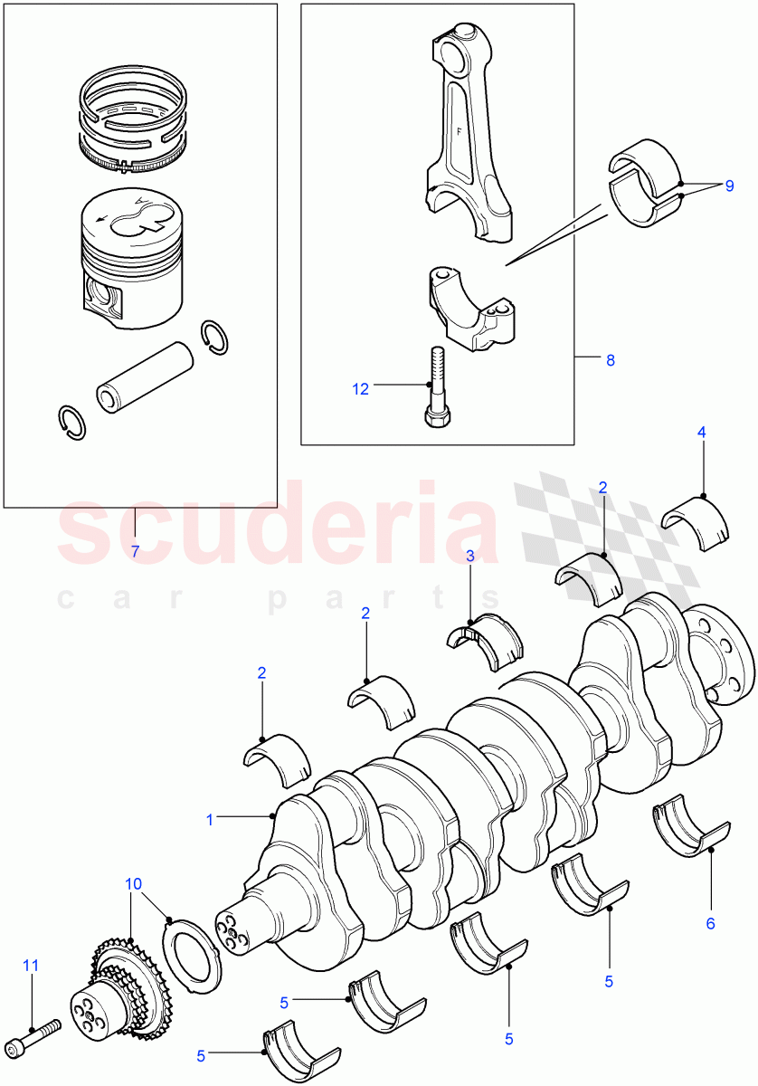 Crankshaft/Pistons And Bearings (2.4L Duratorq-TDCi HPCR (140PS) -Puma) ((V) FROM7A000001, (V) TOBA999999) of Land Rover Land Rover Defender (2007-2016)