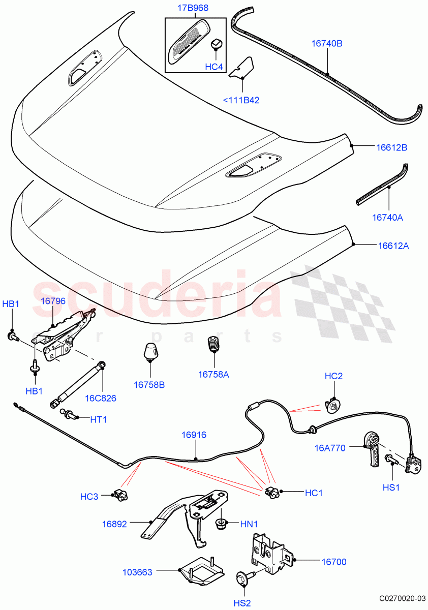 Hood And Related Parts (Changsu (China)) ((V) FROMEG000001) of Land Rover Land Rover Range Rover Evoque (2012-2018) [2.2 Single Turbo Diesel]
