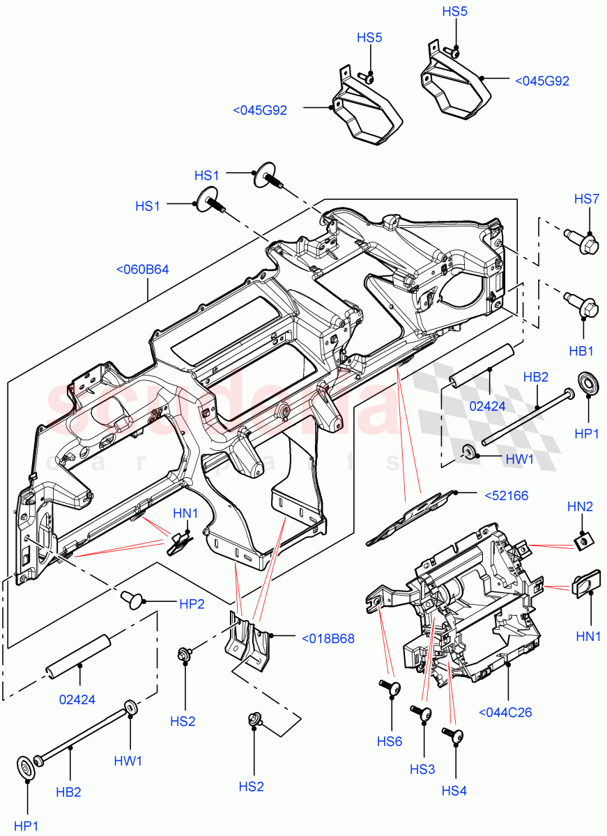 Instrument Panel (Upper, Internal Components) (Halewood (UK), Head Up Display) ((V) FROMFH000001) of Land Rover Land Rover Range Rover Evoque (2012-2018) [2.0 Turbo Diesel]