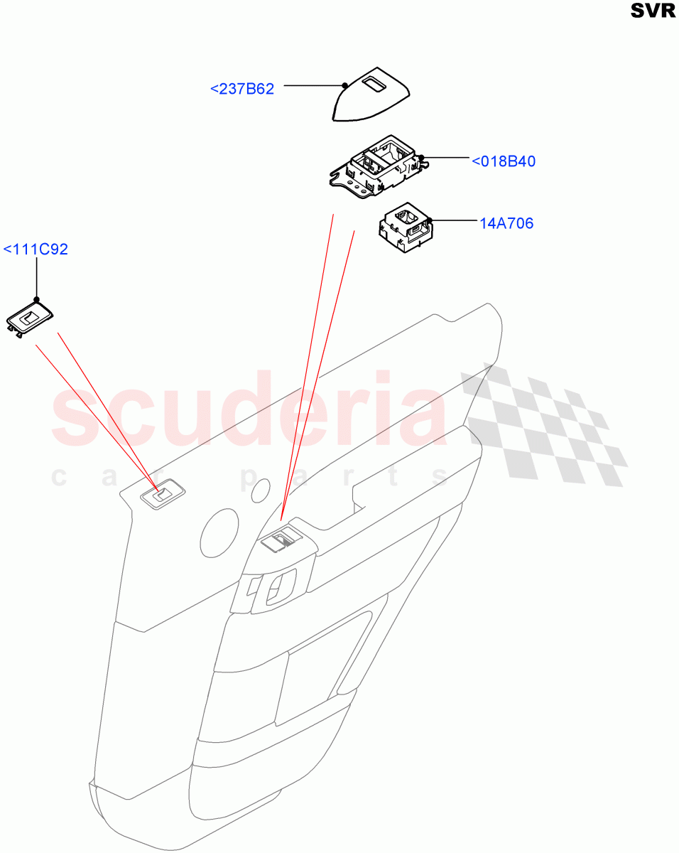 Rear Door Trim Installation(SVR Version,SVR)((V)FROMFA000001) of Land Rover Land Rover Range Rover Sport (2014+) [4.4 DOHC Diesel V8 DITC]