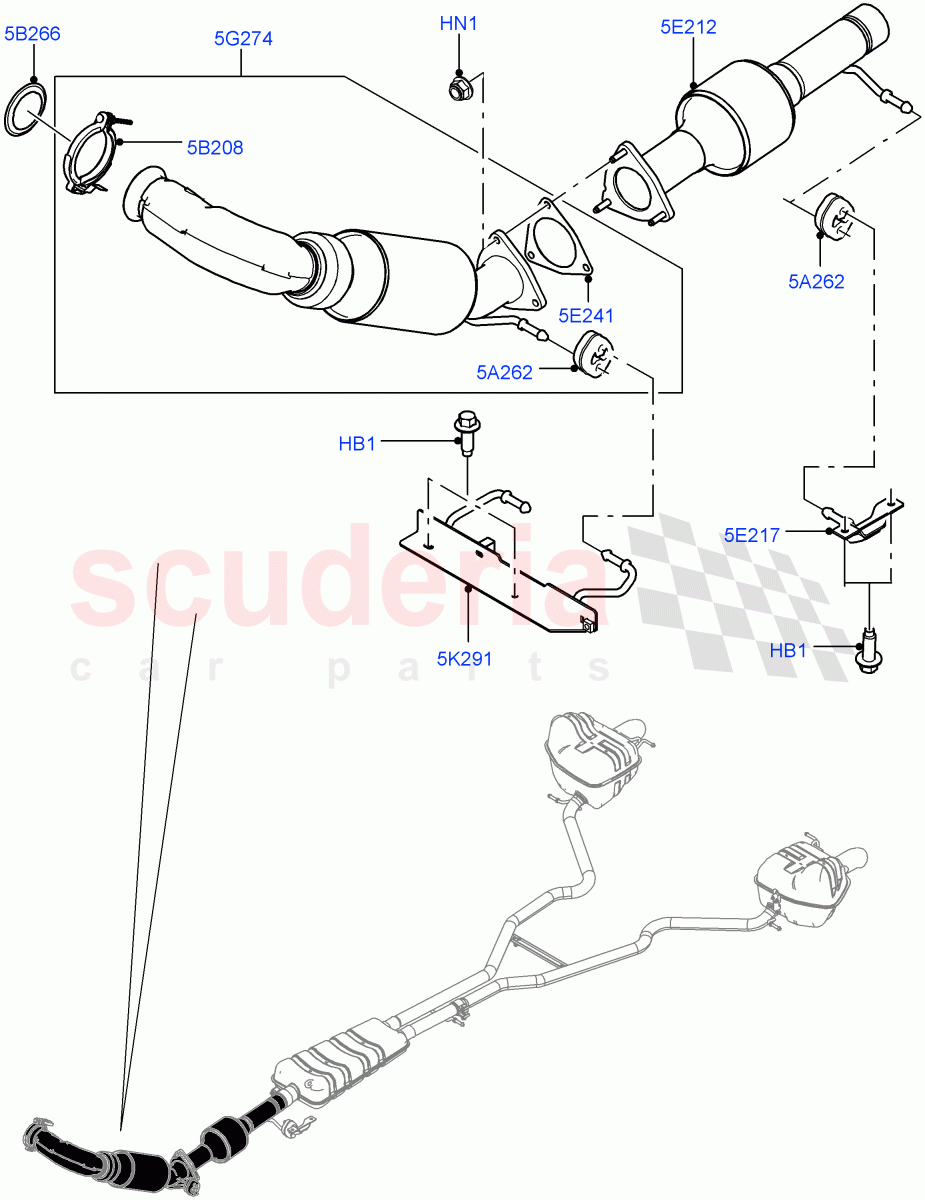 Exhaust System (Front Section) (2.2L CR DI 16V Diesel, Euro Stage 4 Emissions) of Land Rover Land Rover Discovery Sport (2015+) [2.2 Single Turbo Diesel]