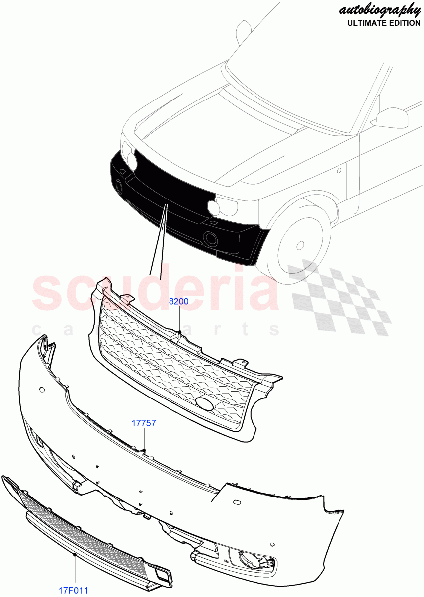 Radiator Grille And Front Bumper(Autobiography Ultimate Edition)((V)FROMBA344356) of Land Rover Land Rover Range Rover (2010-2012) [5.0 OHC SGDI NA V8 Petrol]