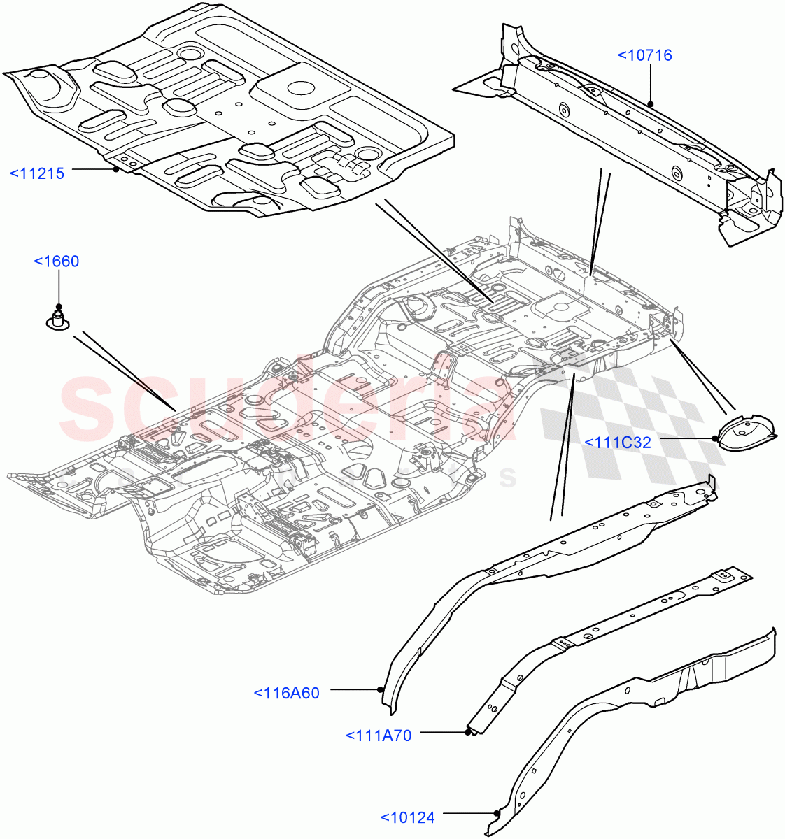 Floor Pan - Centre And Rear((V)FROMAA000001) of Land Rover Land Rover Range Rover Sport (2010-2013) [3.6 V8 32V DOHC EFI Diesel]