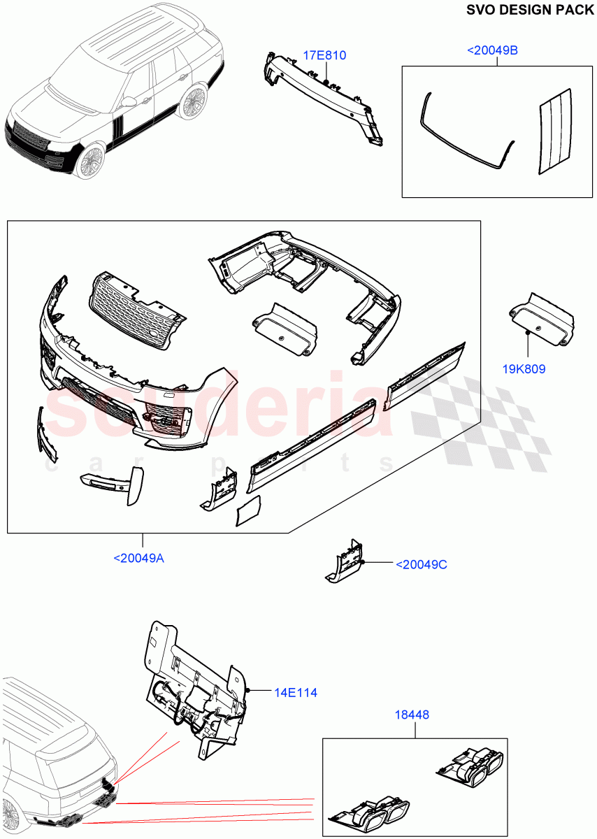 Exterior Body Styling Items(SVO Design Packs Kits)(Standard Wheelbase,Less Electric Engine Battery,With Front Fog Lamps)((V)FROMJA000001) of Land Rover Land Rover Range Rover (2012-2021) [4.4 DOHC Diesel V8 DITC]