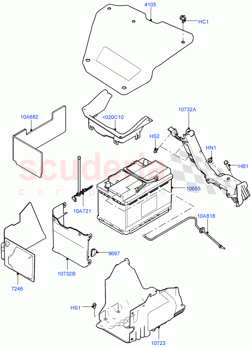 Battery And Mountings(Halewood (UK))((V)TOKH999999) of Land Rover Land Rover Discovery Sport (2015+) [2.0 Turbo Petrol AJ200P]