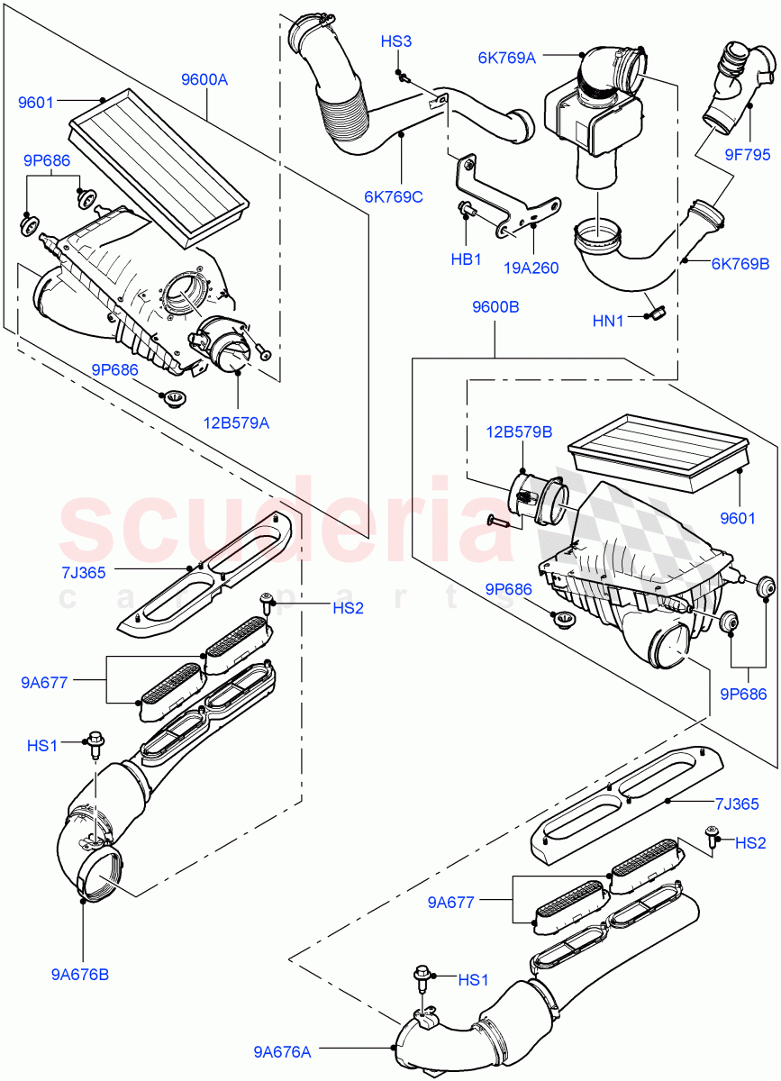 Air Cleaner (3.0 V6 D Gen2 Twin Turbo) ((V) FROMFA000001) of Land Rover Land Rover Range Rover Sport (2014+) [3.0 Diesel 24V DOHC TC]