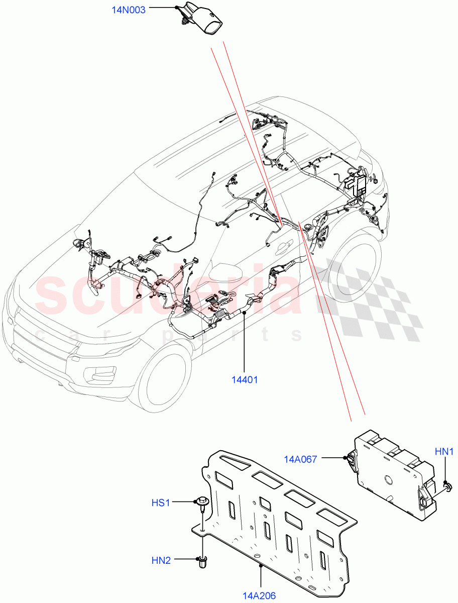 Electrical Wiring - Engine And Dash (Main Harness) (Halewood (UK)) ((V) FROMGH000001) of Land Rover Land Rover Range Rover Evoque (2012-2018) [2.0 Turbo Diesel]
