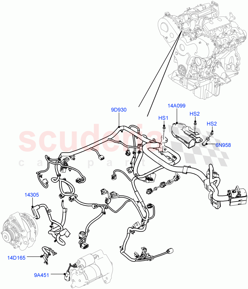 Electrical Wiring - Engine And Dash(3.0L 24V V6 Turbo Diesel Std Flow,3.0L 24V DOHC V6 TC Diesel) of Land Rover Land Rover Range Rover (2012-2021) [3.0 DOHC GDI SC V6 Petrol]