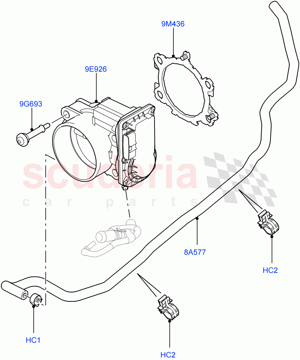 Throttle Housing(5.0L OHC SGDI SC V8 Petrol - AJ133)((V)FROMAA000001) of Land Rover Land Rover Range Rover Sport (2010-2013) [5.0 OHC SGDI SC V8 Petrol]