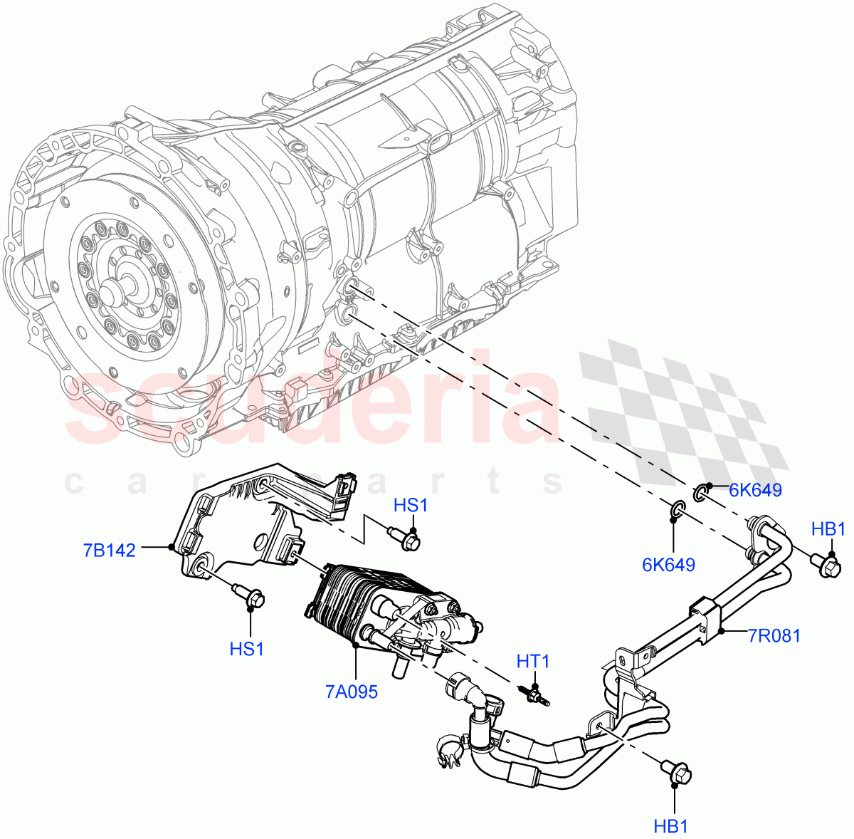Transmission Cooling Systems (3.0L AJ20D6 Diesel High, 8 Speed Auto Trans ZF 8HP76, 3.0L AJ20P6 Petrol High, 3.0L AJ20P6 Petrol PHEV) of Land Rover Land Rover Range Rover (2022+) [3.0 I6 Turbo Petrol AJ20P6]