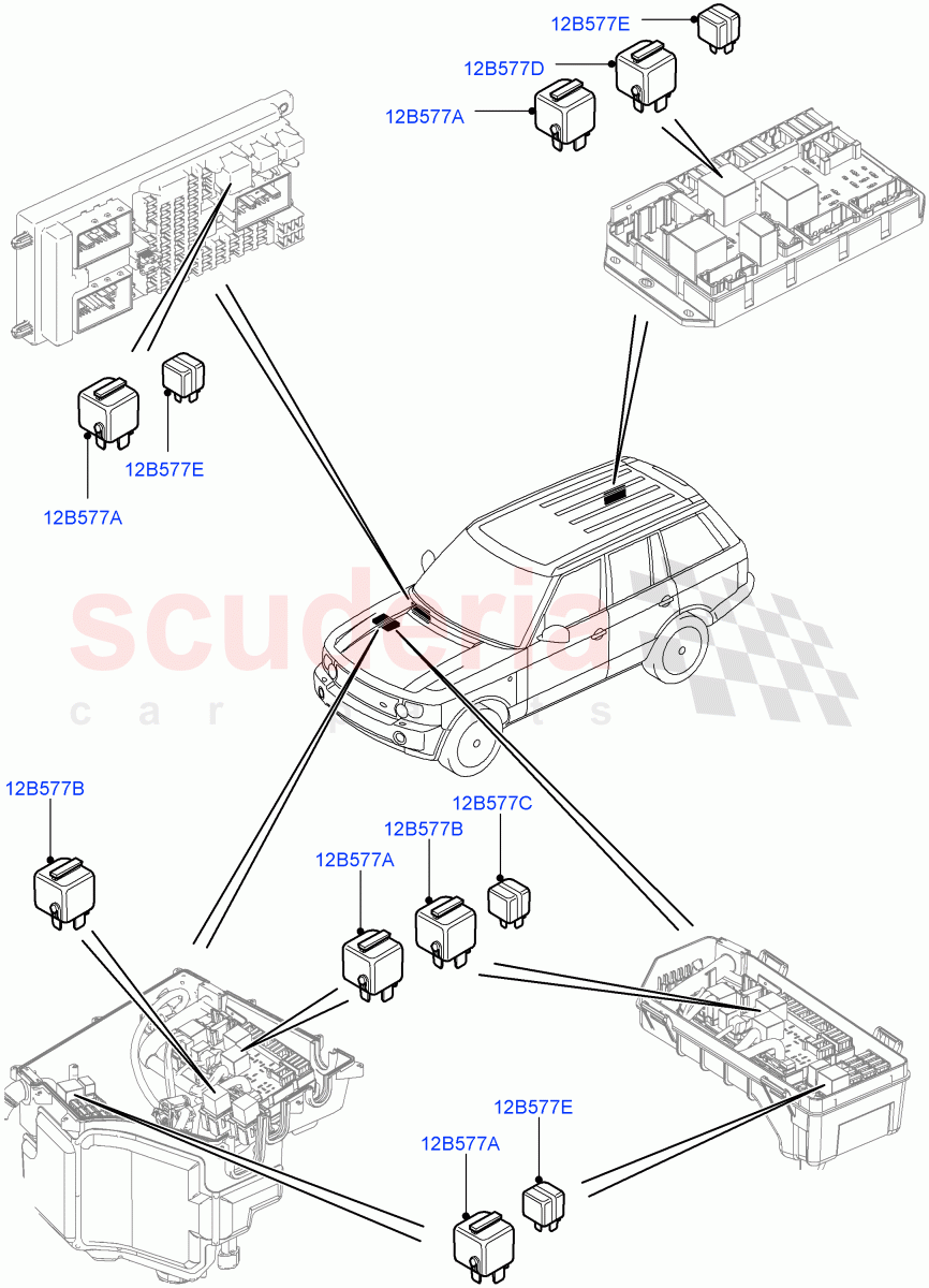 Relays ((V) FROMAA000001) of Land Rover Land Rover Range Rover (2010-2012) [5.0 OHC SGDI SC V8 Petrol]