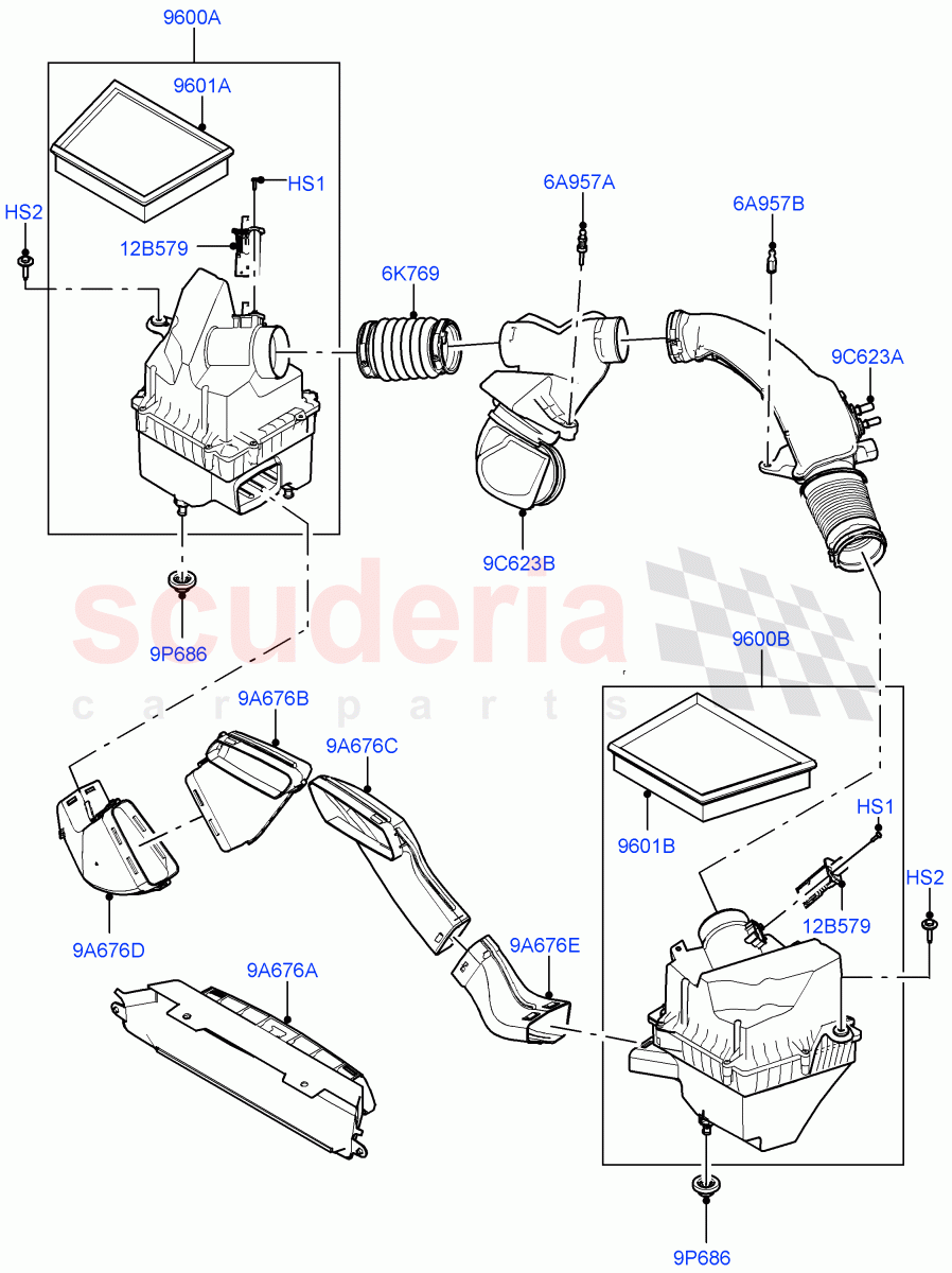 Air Cleaner (3.0L AJ20P6 Petrol High) ((V) FROMMA000001) of Land Rover Land Rover Range Rover Velar (2017+) [3.0 I6 Turbo Petrol AJ20P6]