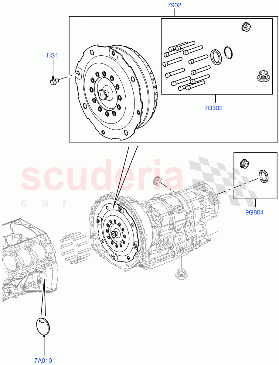 Converter (5.0L OHC SGDI SC V8 Petrol - AJ133, 8 Speed Auto Trans ZF 8HP70 4WD, 3.0L DOHC GDI SC V6 PETROL, 2.0L 16V TIVCT T/C 240PS Petrol, 5.0L OHC SGDI NA V8 Petrol - AJ133, 5.0 Petrol AJ133 DOHC CDA, 5.0L P AJ133 DOHC CDA S/C Enhanced) of Land Rover Land Rover Range Rover Velar (2017+) [3.0 I6 Turbo Petrol AJ20P6]