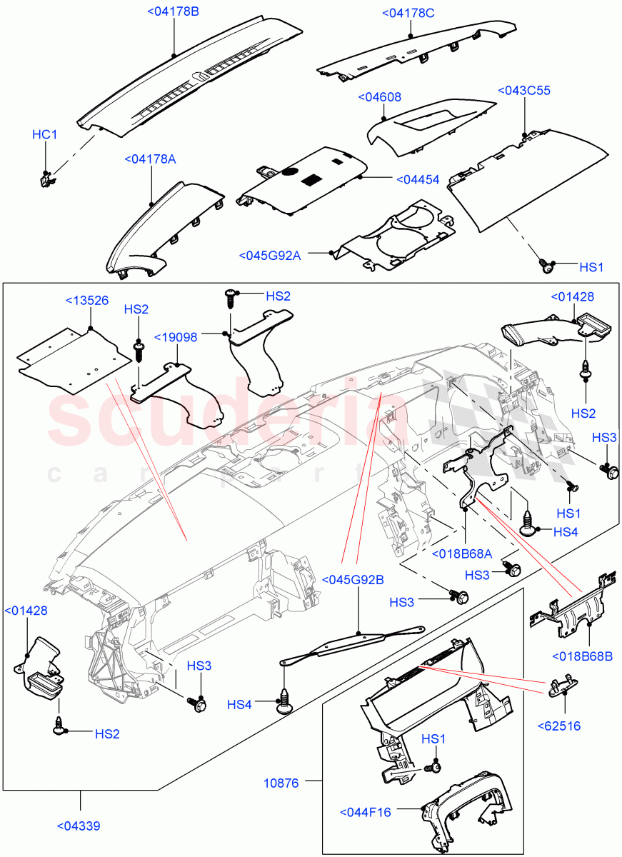 Instrument Panel(Upper, External)(Head Up Display)((V)FROMEA152800) of Land Rover Land Rover Range Rover (2012-2021) [5.0 OHC SGDI NA V8 Petrol]