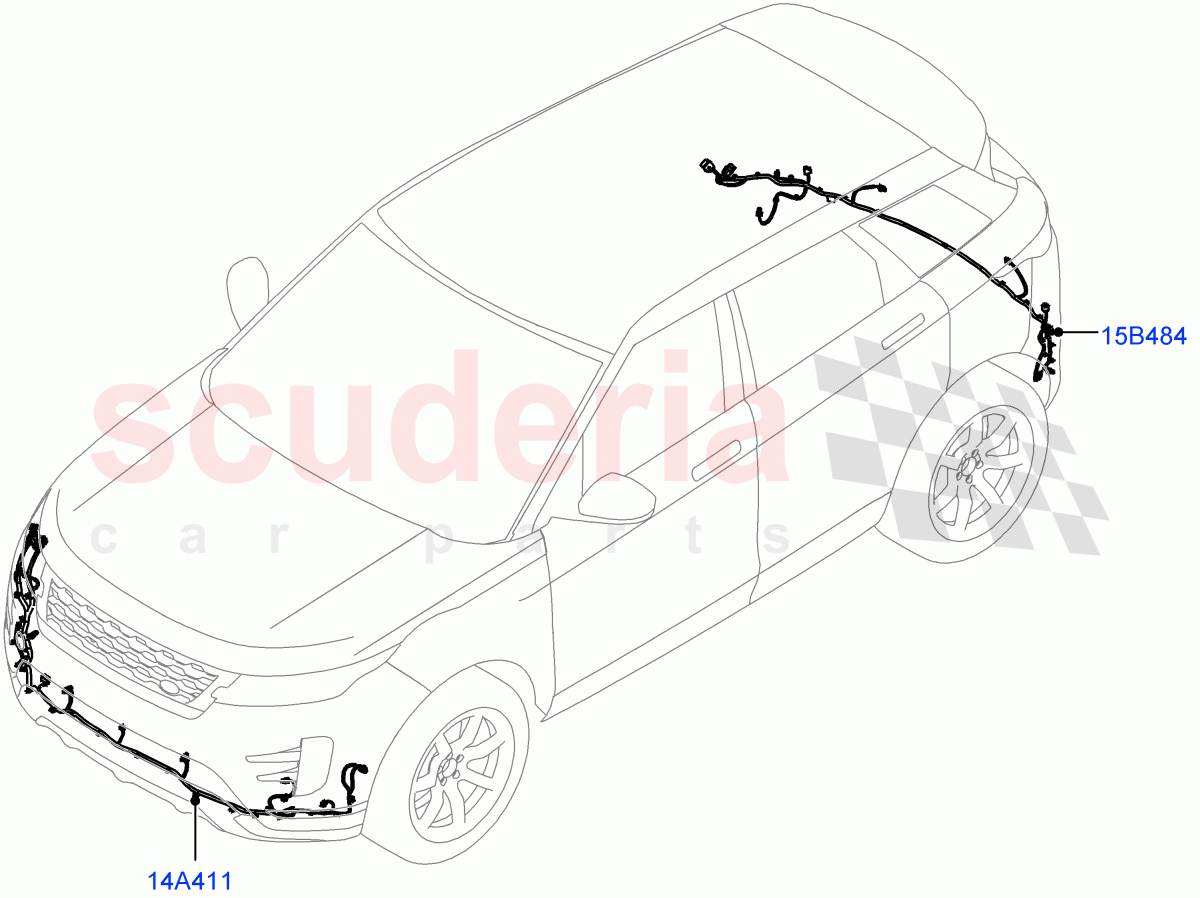 Electrical Wiring - Body And Rear(Bumper)(Halewood (UK)) of Land Rover Land Rover Range Rover Evoque (2019+) [1.5 I3 Turbo Petrol AJ20P3]