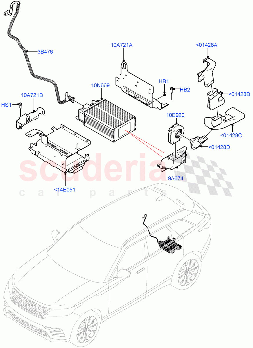 Hybrid Electrical Modules(MHEV Battery, Duct, Fan)(Electric Engine Battery-MHEV)((V)FROMMA000001) of Land Rover Land Rover Range Rover Velar (2017+) [2.0 Turbo Diesel AJ21D4]